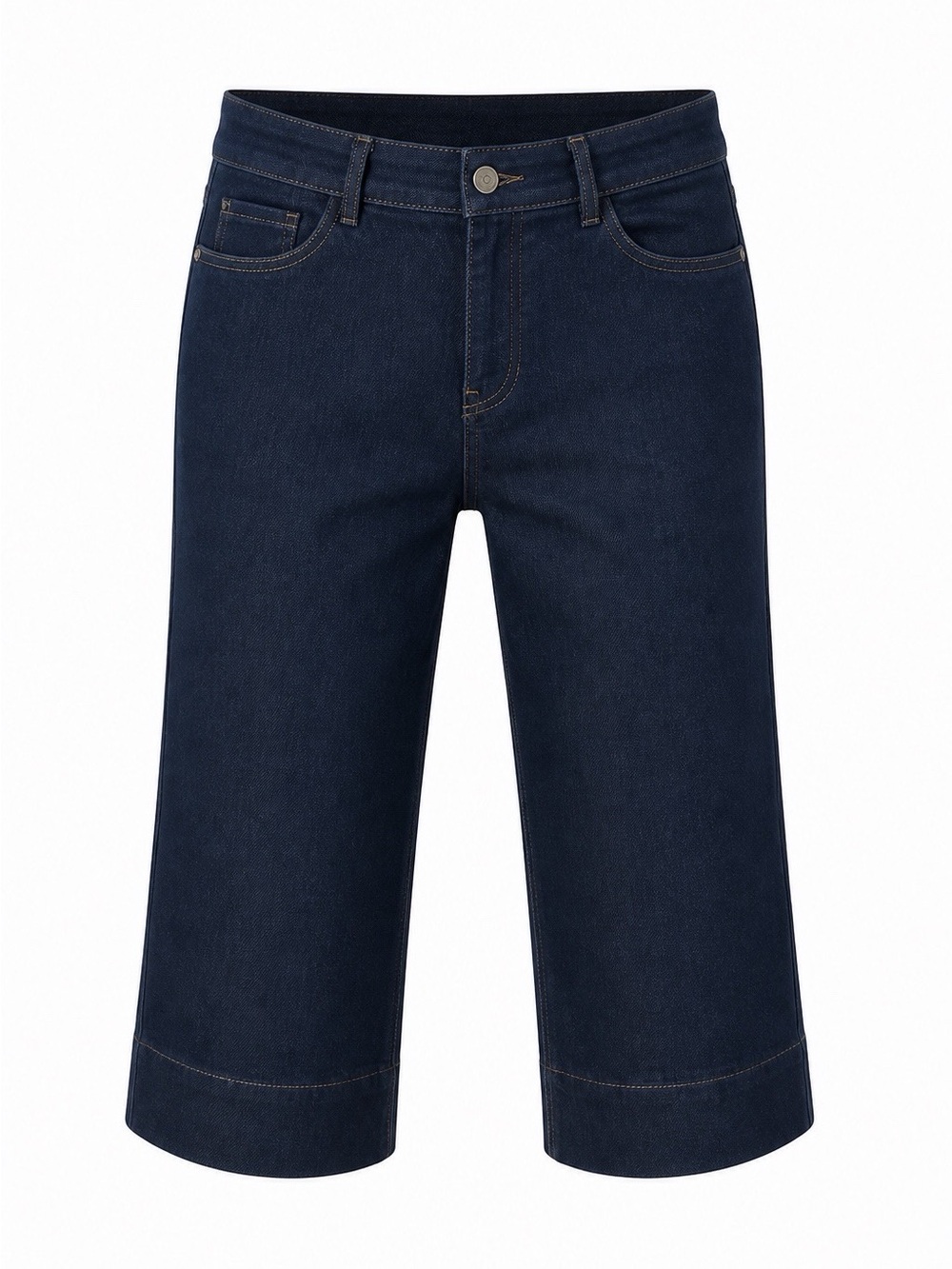 Addition Elle Dark Blue Denim Jeans with Topstitched Cuff - 2X